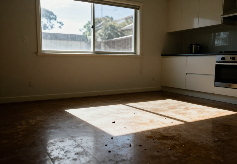 Rodent infestation in a Woronora garage before treatment